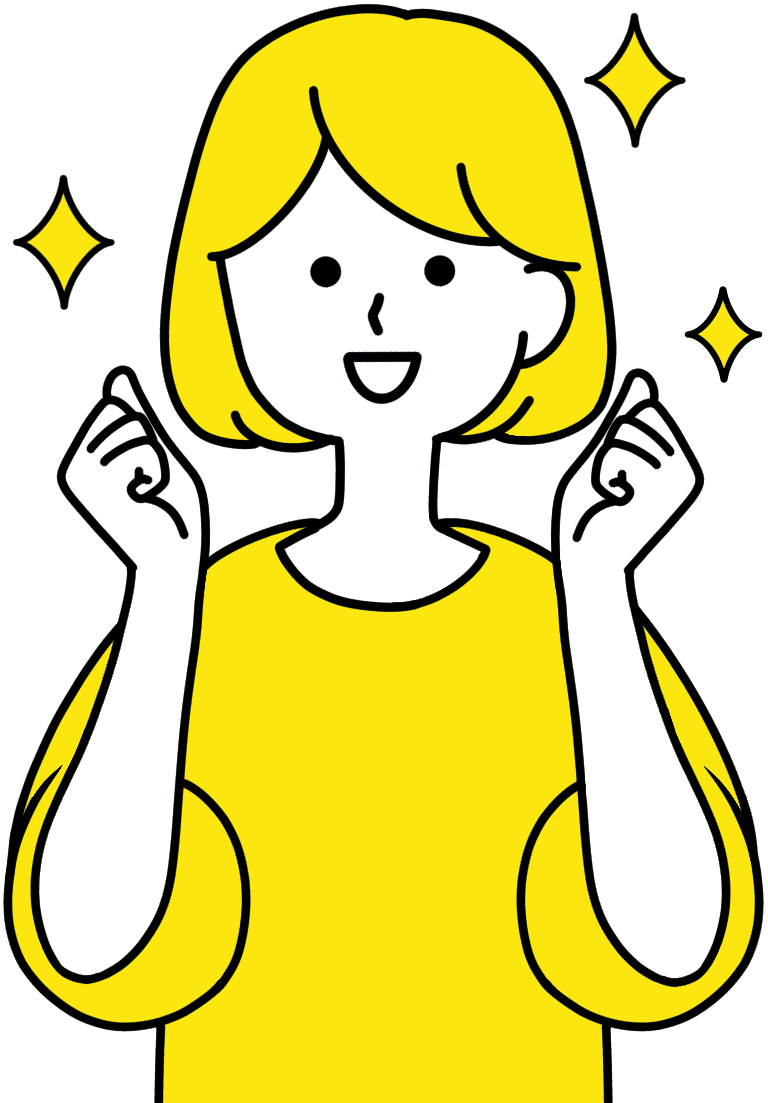 喜んでいる女性のイラスト